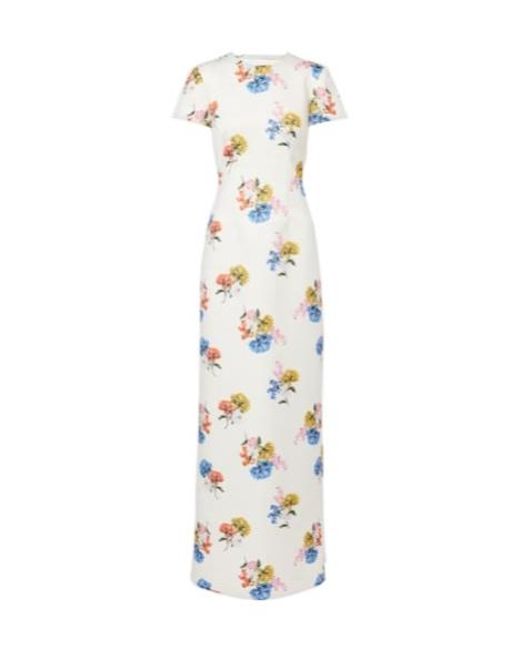 Emilia Wickstead White Fosette Floral Maxi Dress