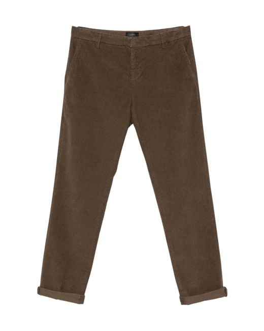 Dondup Brown Corduroy-Effect Straight-Leg Jeans for men