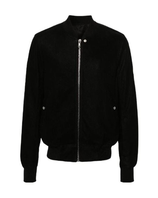 Rick Owens Black Classic Flight Zip-Up Bomber Jacket for men