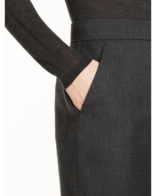 Max Mara Black Wool Gabardine Mini Skirt
