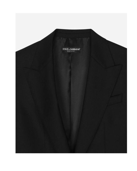 Dolce & Gabbana Black Wool Single-Breasted Blazer Jacket