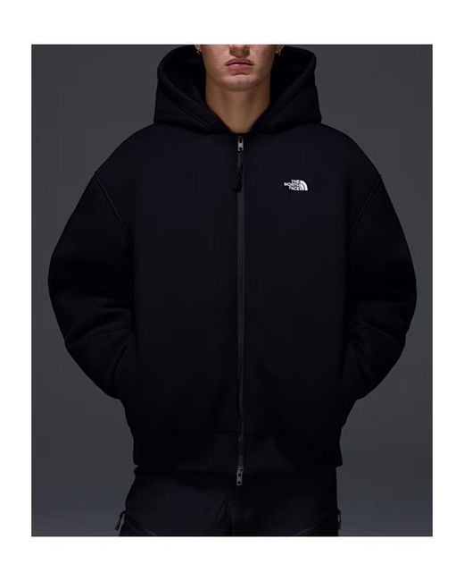 The North Face Blue 'Leather Pack' Hooded Casual Jacket for men