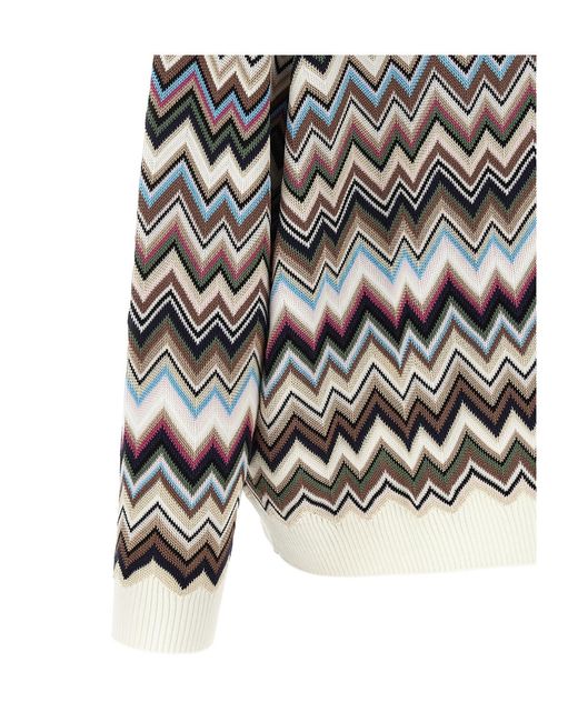 Missoni White Zigzag-Knit Sweater