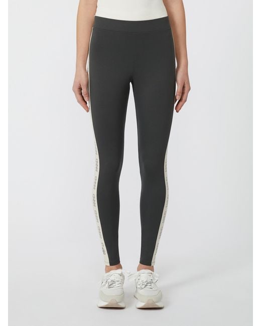 Weekend by Maxmara Gray Basilio Logo Detailed Leggings