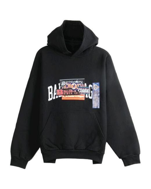 Balenciaga Black Bumper Stickers Hoodie for men