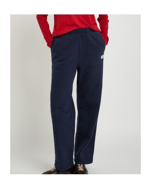 American Vintage Blue Plizzy Logo-Print Cotton Sweatpants