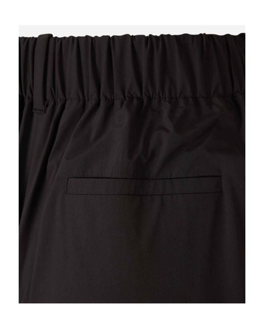 Herno Black Pleated Wide Leg Trousers