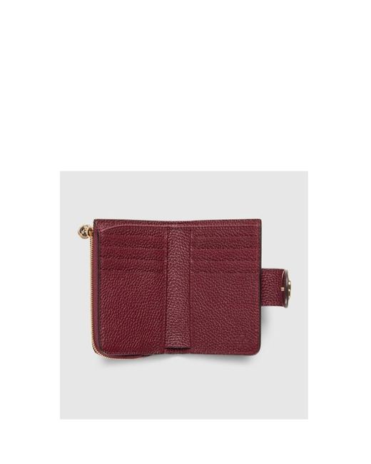 Gucci Purple Logo Plaque Zipped Wallet