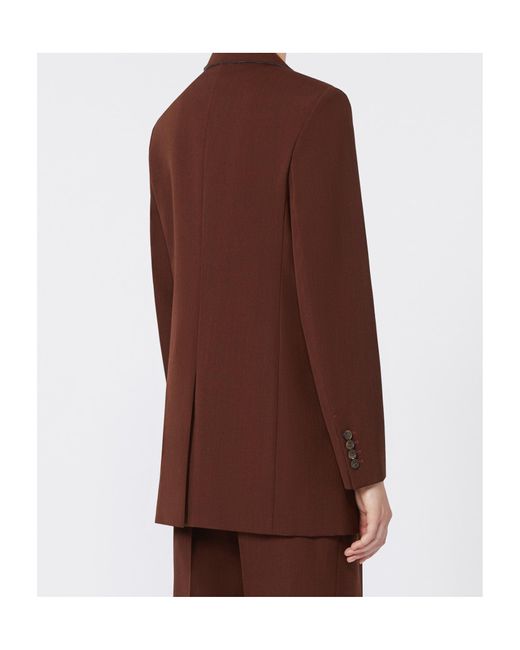 Max Mara Brown Double-Breasted Long-Sleeved Jacket