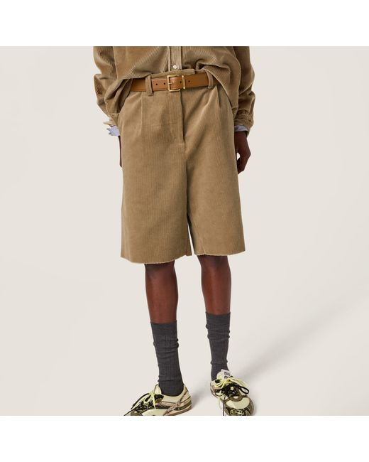 Miu Miu Natural Corduroy Shorts