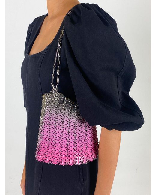 Rabanne Pink Metal Facing Shoulder Bag