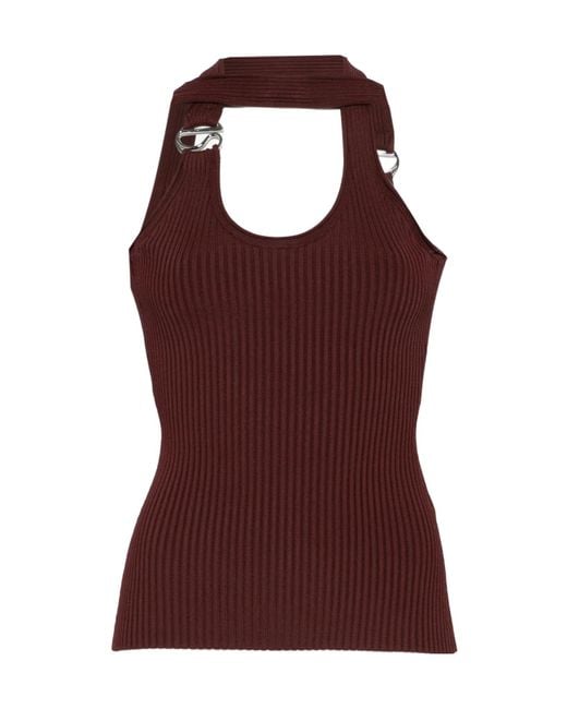 Coperni Red C-Logo Knit Top