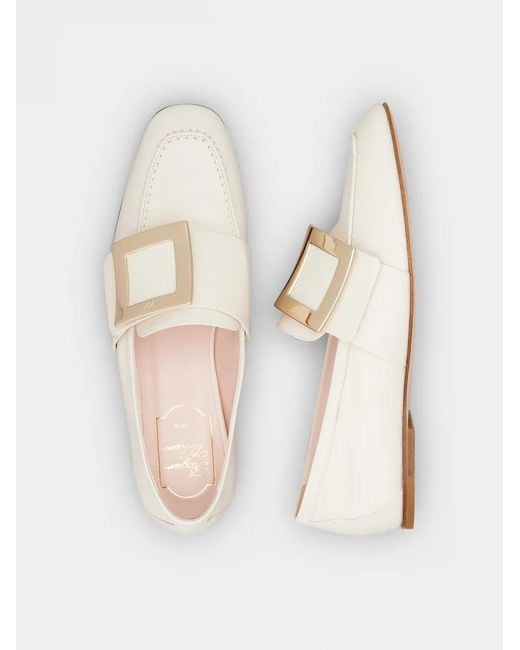 Roger Vivier White Logo Flat Shoes