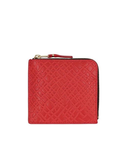 Comme des Garçons Red Comme Des Garçons Wallet All-Over Embossed Detail Wallet for men