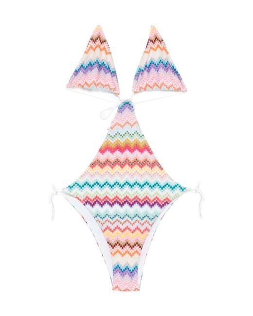 Missoni White Zigzag Pattern Bikini