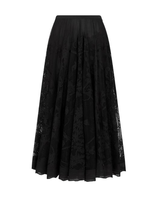 Dior Black Mid-Length Flared Skirt