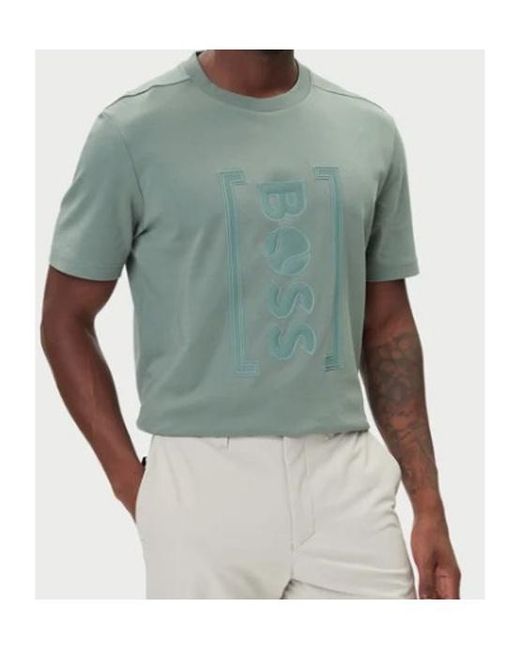 Boss Blue Crew Neck Short-Sleeved T-Shirt for men