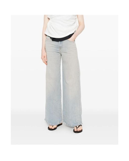 DIESEL Gray 1978 Akemi Distressed Flared Jeans