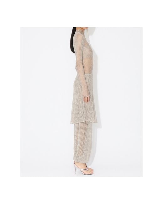 Alaïa Gray Alaïa Mesh Knit Short Dress