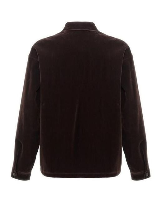 Prada Black Logo Plaque Button-Up Shirt for men