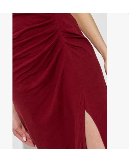 Isabel Marant Red Nadela Ruched Midi Dress