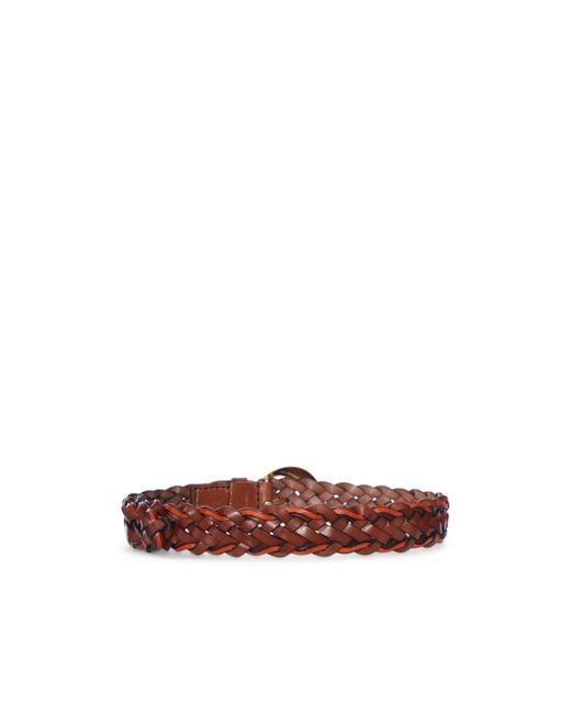 Etro Brown Braided Leather Belt