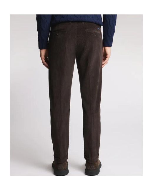 Fay Black Pleated Tailored Trousers for men