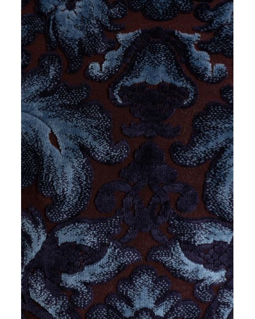 Etro Blue Floral Pattern Long Sleeved Top