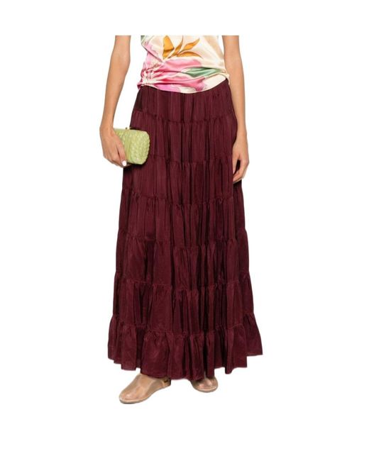 Forte_forte Purple Tiered Maxi Skirt