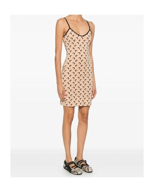 MARINE SERRE Natural Moon Mini Dress