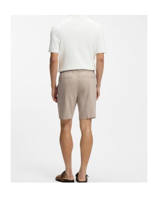 Boss Natural Drawstring Elastic-Waistband Shorts for men