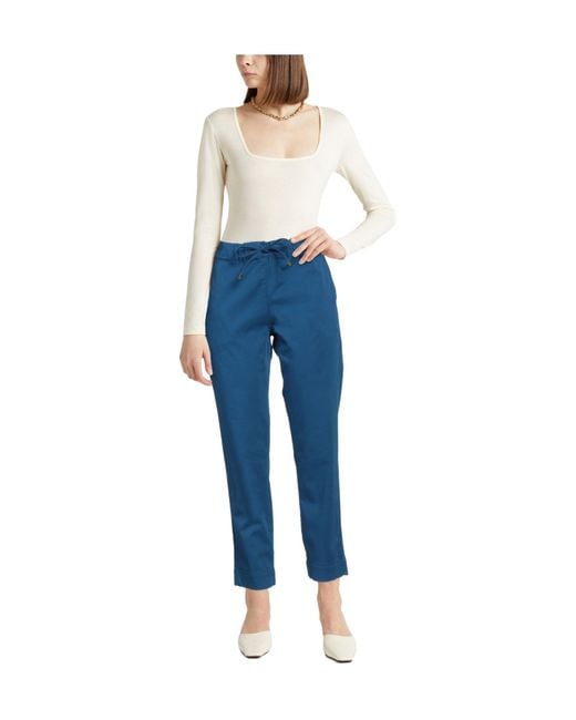 Max Mara Blue Plain Colour Casual Trousers