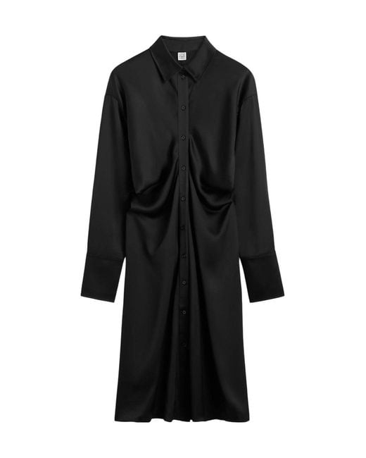 Totême Black Totême Slouched Buttoned Shirt Dress
