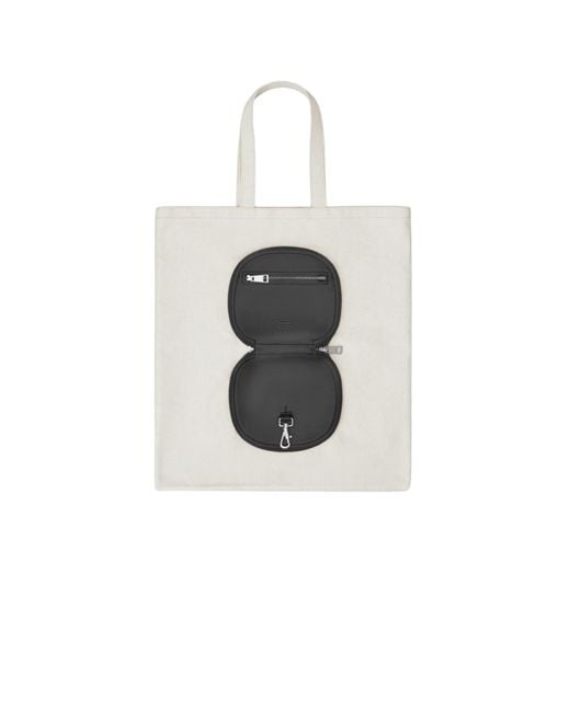 Tod's White Canvas And Leather Folding Bag