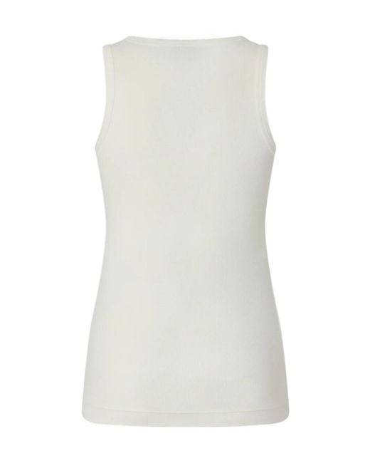Pinko White Graphic Tank Top