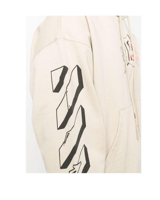 Off-White c/o Virgil Abloh Natural Arrows Logo Cotton Hoodie for men
