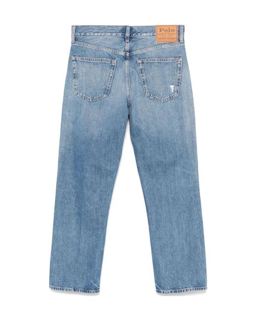 Polo Ralph Lauren Blue Logo Patch Cropped Jeans