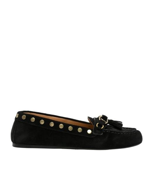 Isabel Marant Black Tassel Studded Loafers