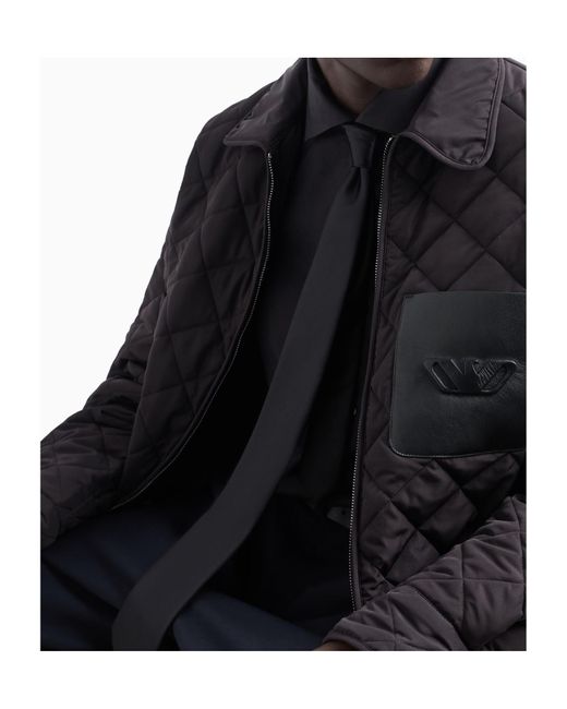 Emporio Armani Black Diamond Quilted Nylon Jacket for men