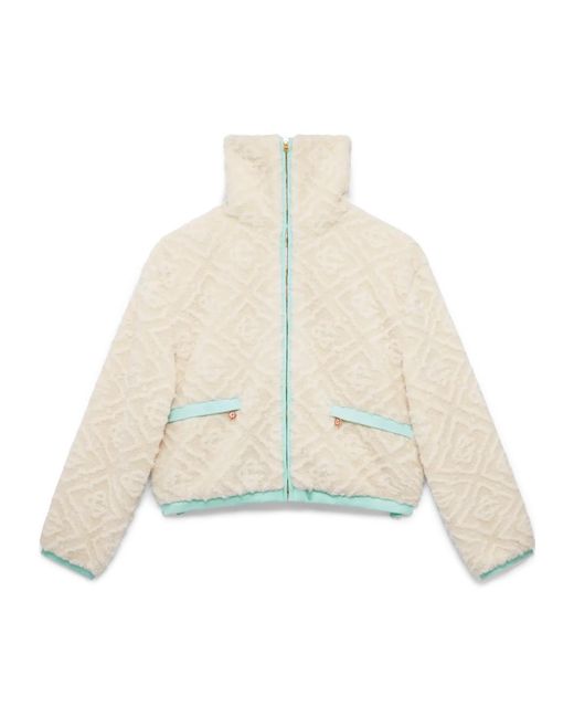 Casablanca White Monogram Jacquard Fleece Jacket