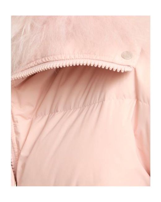 Yves Salomon Pink Shearling-Trim Down Jacket