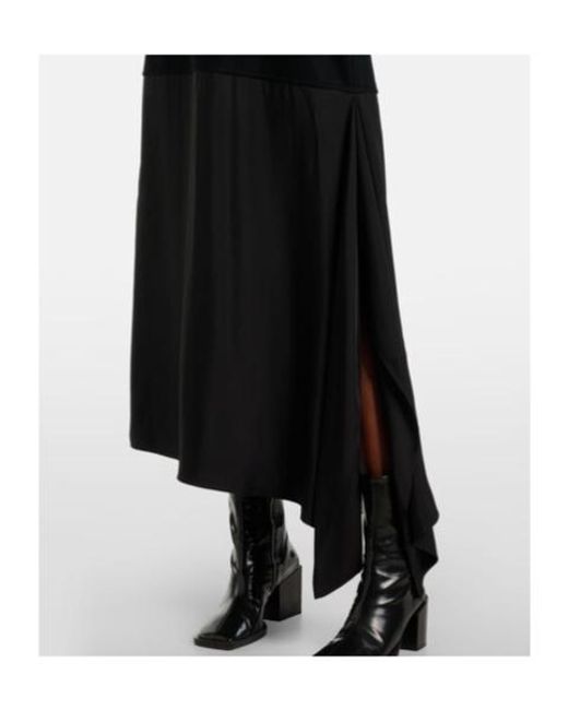 Jil Sander Black Convertible Wool Midi Dress