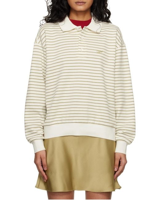 DUNST White Striped Polo Shirt for men
