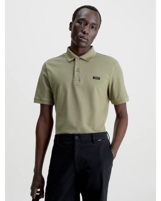 Calvin Klein Green Short-Sleeved Polo Shirt for men