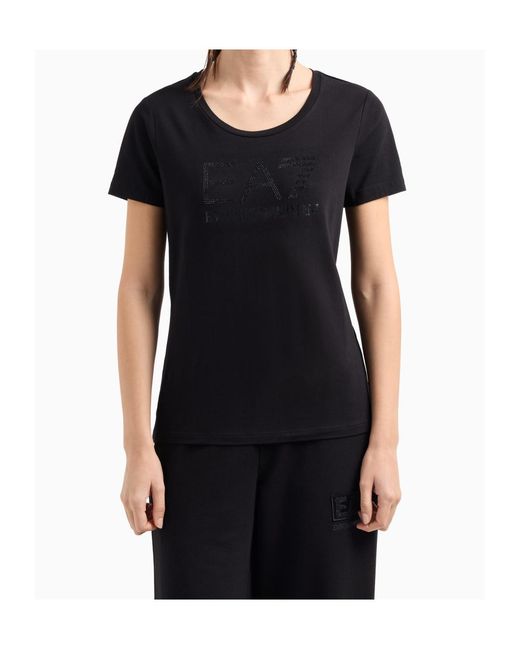 EA7 Black Logo-Detail T-Shirt