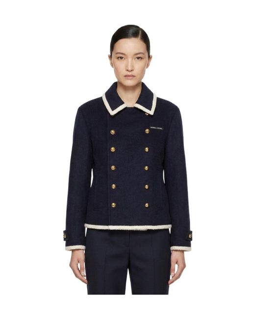 Marissa Chiara Blue Double-Breasted Casual Jacket