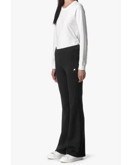 K-Way Black Flare Sport Trousers For Warm Leisure Activitie