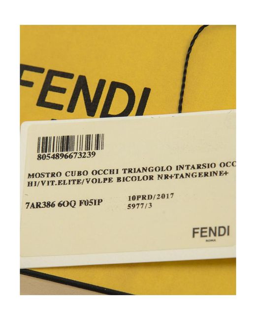 Fendi Red Eye Pattern Fox Fur Key Chain for men