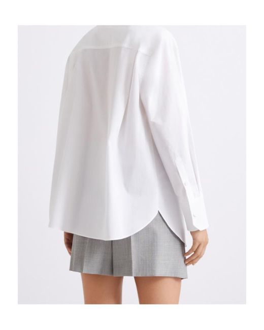 Marella White Ruched Poplin Shirt