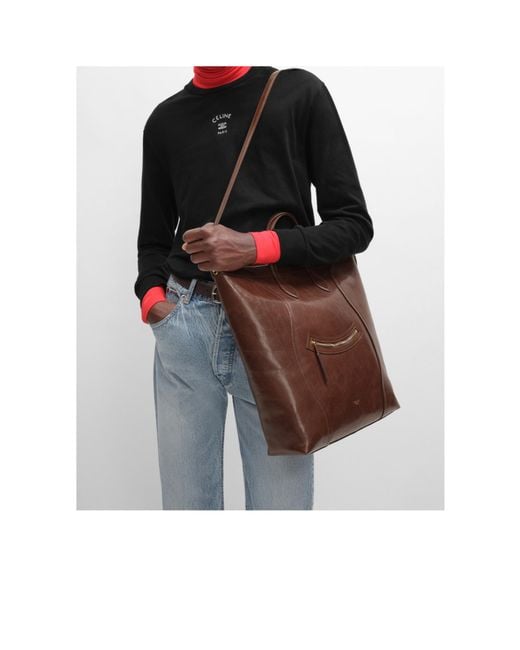 Céline Brown Vertical Cabas Smile Luggage for men